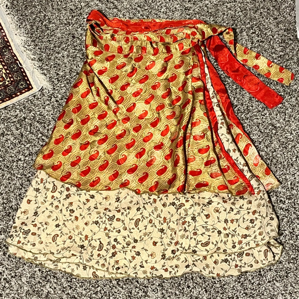 NWT Silk Batik Saree Traditional Indian Wrap Skirt